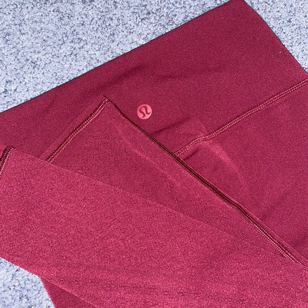Lululemon Precision-Cut Leggings in Deep Rouge